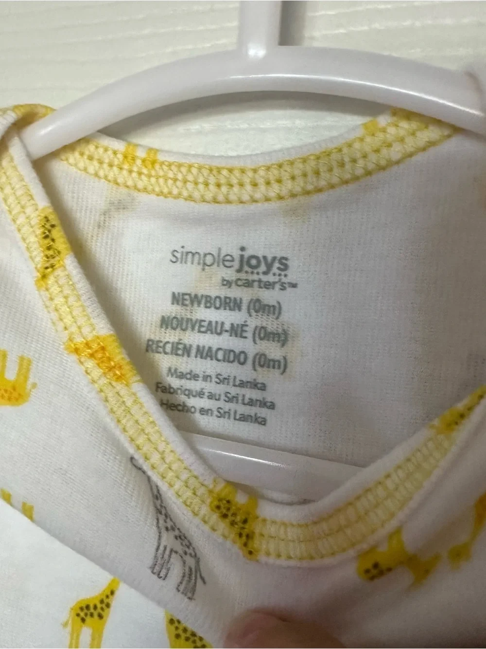 Carter’s Yellow Giraffe Print Baby One-Piece